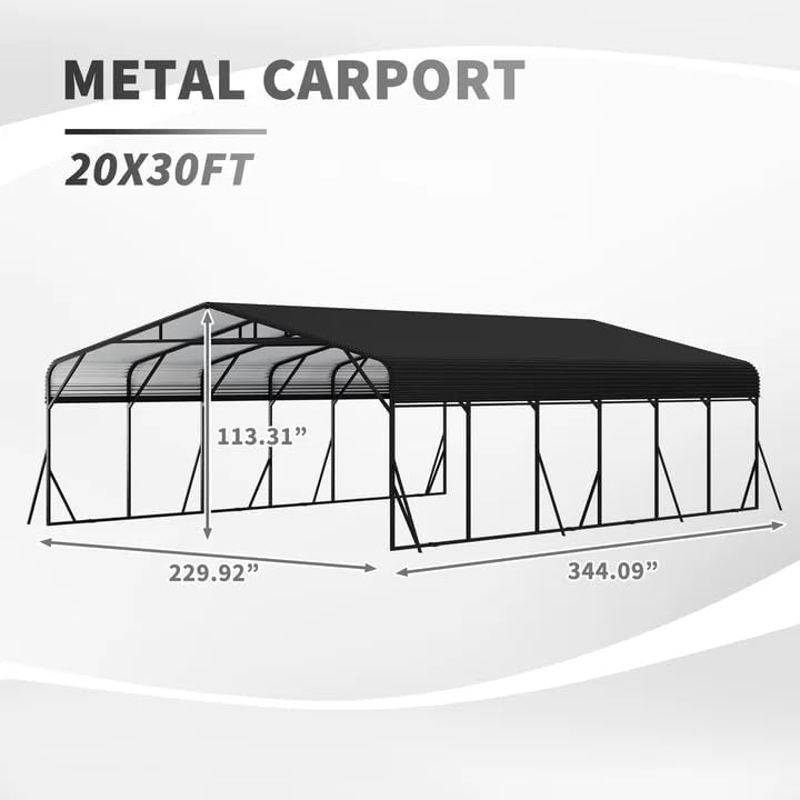 GDFStudio Heavy Duty Carports for Trucks Boats RV Tractor, Metal Carport Kits with Steel Roof Frame, All Weather Car Shelter Flexible Conversion into Rooftop Canopy Party Tent Portable Garage - Image 2