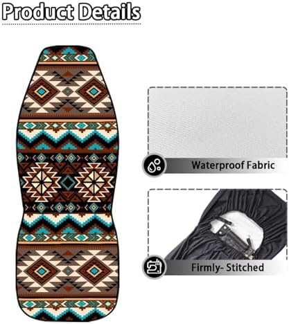 Southwest Aztec Car Seat Covers Waterproof Front Seat Covers 2 Pcs Easy Installation Breathable Front Seat Cover Protection Interior Accessories Universal for Auto Truck Van SUV