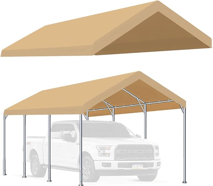 Rutile 12'x20' Carport Canopy ONLY Tent Garage Replacement Top Tarp Car Shelter by Rutile