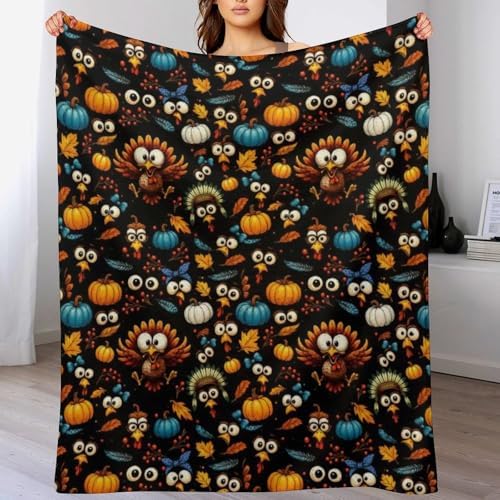 Socira Funny Thanksgiving Turkey Blanket Throw Blanket Funny Thanksgiving Turkey Gifts for Women Men Soft Sofa Throws for Travel Camping Bed Home Decor Car Birthday Gift 60"*80"（150 * 200cm） - Image 2
