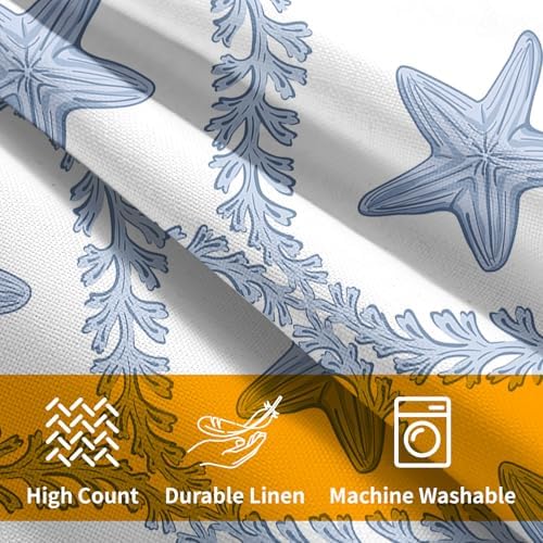 Coastal Pillow Covers 18x18 Set of 2 Ocean Starfish Pattern Decorative Light Blue Pillowcases Outdoor Beachy Throw Pillow Covers with Zipper Soft Cozy for Sofa Bed Chair Living Room Home Decor - Image 6