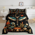 Feelyou Butterfly Bedding Set Full Size Death Moth Comforter Set for Kids Boys Girls Mushroom Comforter Flower Duvet Set by Feelyou