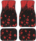 Halloween Non Slip Car Mats Set Horrible Gothic Bloody Handprint Splash Carpet Vehicle Floor Mats Car Handprint Halloween Decor Scary Accessories Front Row Floor Mats