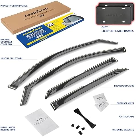 Goodyear Shatterproof in-Channel Window Deflectors for Dodge Durango 2011-2026, Rain Guards, Window Visors for Cars, Vent Deflector, Car Accessories, 4 pcs - GY008116