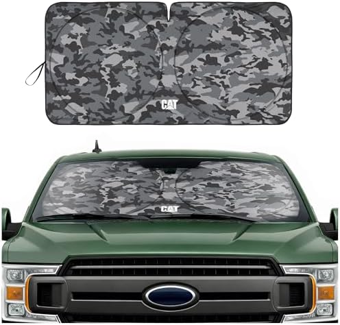 Windshield Sun Shade for Ford F-150 2004-2008, Foldable Truck Sunshade, UV Heat Blocker, Front Window Sun Shield, Interior Protection, Keeps Cab Cool, Heavy Duty Truck Accessory - Gray Camo