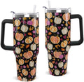 Fall Tumbler with Handle Thanksgiving 40oz Colorful Pumpkin Coffee Travel Mug Autumn Stainless Steel Insulated Cups Cute Fall Thanksgiving Decor Gifts by Unknown