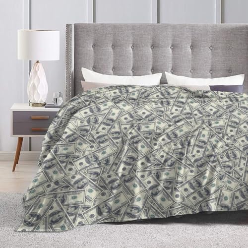 Socira Money Blanket 100 USA Dollar Throw Blanket Money Gifts for Women Men Soft Sofa one Hundred Throw Travel Camping Bed for Home Car L - Image 3