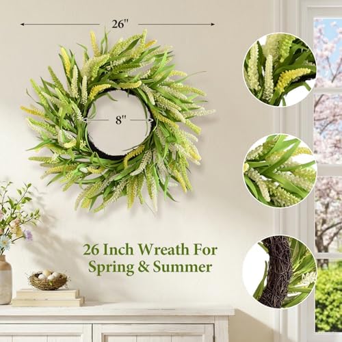 26 Inch Fall Wreath for Front Door Large Grapevine Wreath - Image 2