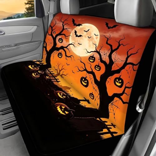 Pumpkin Moon Car Seat Covers Backseat,Cars Accessories Dog Seat Cover for Back Seat Non-Slip Soft Pet Seat Cover for Cars Back Seat,Bench Protective Covers