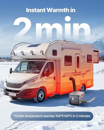 VEVOR Diesel Heater 8KW, DC 12V/24V, All in One Portable Diesel Heater with Bluetooth APP Control, Remote Control and LCD Screen, 1.3 Gal Fuel Tank for Trucks, Vans, RVs, Campers, and Garages - Image 3