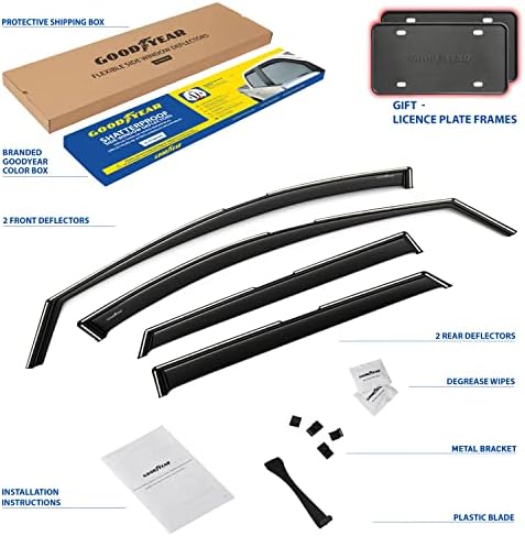 Goodyear Shatterproof in-Channel Window Deflectors for Hyundai Tucson 2022-2026, Rain Guards, Window Visors for Cars, Vent Deflector, Car Accessories, 4 pcs - GY003485