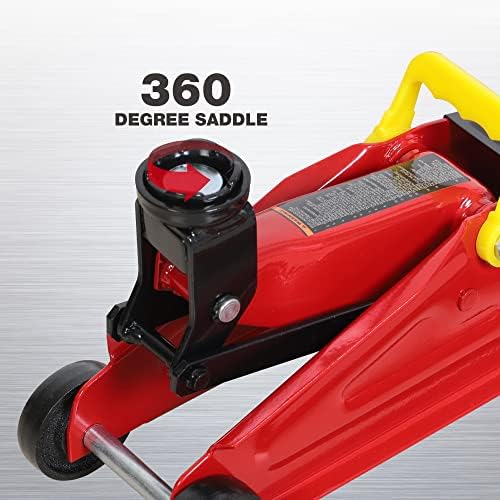 Big RED Hydraulic Trolley Service Lift Jack/Portable Floor Jack with Special Slow Release and Blow Mold Carrying Storage Case : 2 Ton (4,000 lb) Capacity, Red,T82012GS - Image 5