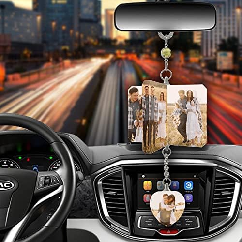 Crystal Windmill Personalized Photo Hanging Ornament Car Gift for Couple Custom Picture Car Rearview Mirror Interior Pendant Decoration - Image 5