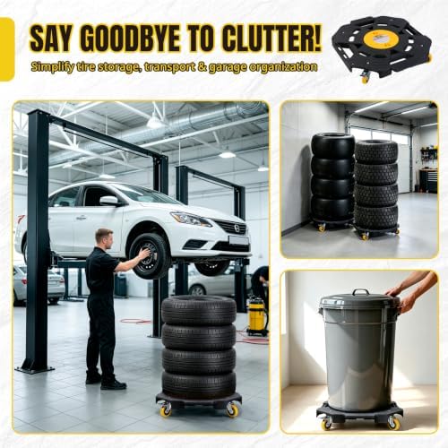 MaxxHaul Heavy Duty Tire Dolly 300 lb Capacity Rolling Wheel Dolly with 4 Swivel Casters Portable Tire Storage and Transport Mover for Garage Shop and Warehouse (80746) - Image 5