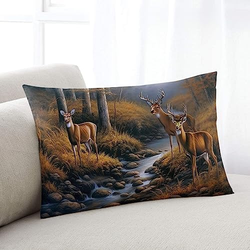 Pillow Covers 24x36 Inch - Body Deer Standing by a Stream Deep in The Forest Soft Brushed Microfiber Pillowcases with Hidden Zipper Closure Bed Pillow Shams for Bedroom Sofa Car - Image 2