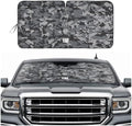 Windshield Sun Shade for GMC Sierra 1500 2014-2018, Foldable Truck Sunshade, UV Heat Blocker, Front Window Sun Shield, Interior Protection, Keeps Cab Cool, Heavy Duty Truck Accessory - Gray Camo