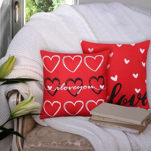 HunnmingRe 17 Pcs Valentines Day Decoration Tree Ornament Extra Large Love Tree Topper Valentine Pillow Cover Romantic Wood Heart Ornament Picks Red for Wedding Holiday Party Anniversary Decor - Image 5