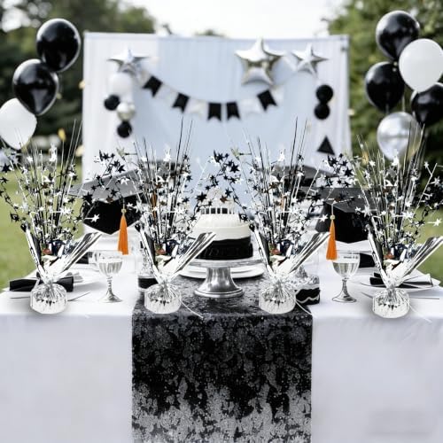 Black and Silver Party Decoration Birthday Table Centerpiece Burst - Image 6