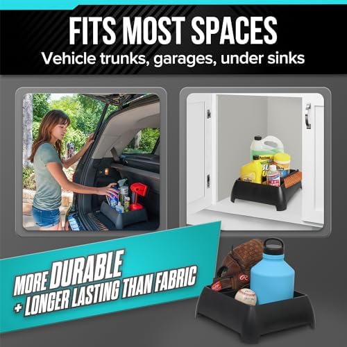 Moblorg Heavy Duty Storage Organizer for Vehicle Trunk, Garage, Under Sink Organizer, Recycled Plastic, Made in USA (Black) - Image 2