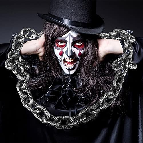 10 Pack 6 Feet Halloween Chains Plastic Prison Chains Props for Halloween Haunted House Decor Role Playing Props