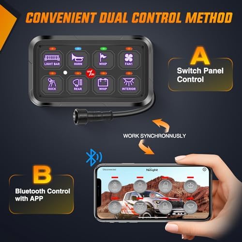 Nilight 8 Gang Switch Panel Relay System w/APP Control Automatic Dimmable