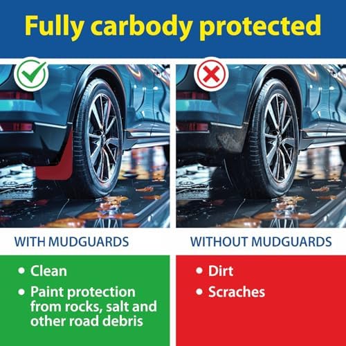 Goodyear Mud Flaps for Chevrolet (Chevy) Malibu 2016-2018, Pair, Heavy-Duty Thermoplastic, Custom Fit, Easy to Install, Road/Weather Durability, Car Accessories - GY004709