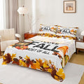 Gnomes Pumpkin Bed Sheets Rustic Farmhouse Fall Bed Sheet Set Twin Size Thanksgiving Harvest Season Sheet Set Maple Leaf Pinecone Decor Fitted Sheet Soft Lightweight Flat Sheet Bedroom Decor 3 Pcs by Erosebridal
