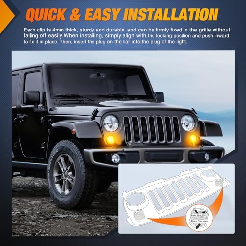 Nilight JK Front Turn Signals Light For 2007-2017 Wrangler JKU