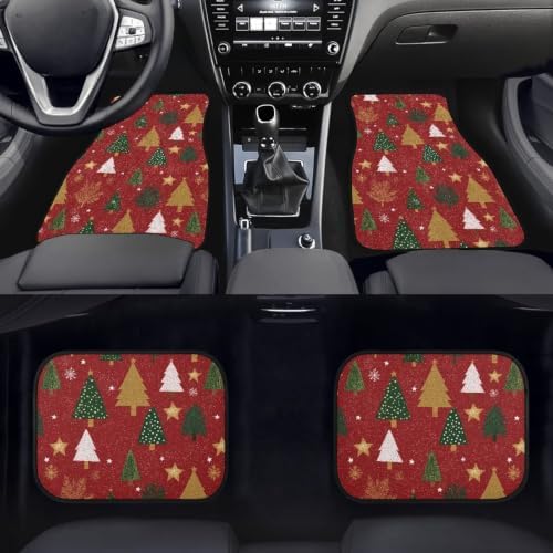 Christmas Tree Car Floor Mats Set of 4