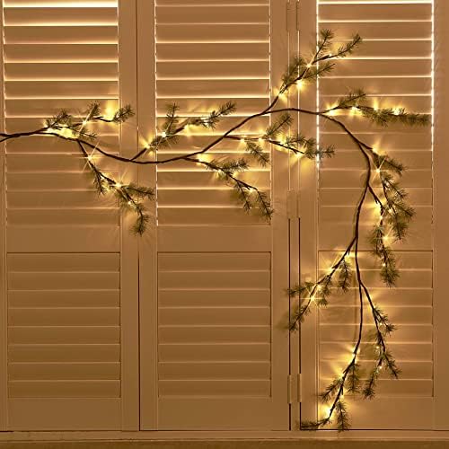 Hairui Lighted Pine Garland Battery Operated with Timer 6FT 48 Lights, Christmas Garland with Lights for Indoor Outdoor Home Holiday Decoration - Image 5
