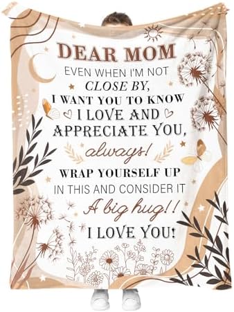 Gifts for Mom, I Love You and Appreciate Throw Blanket for Mama from Son Daughter,Birthday Valentines Mothers Day Thanksgivings Decor for Mommy Mom 50"x60" by Hohoto