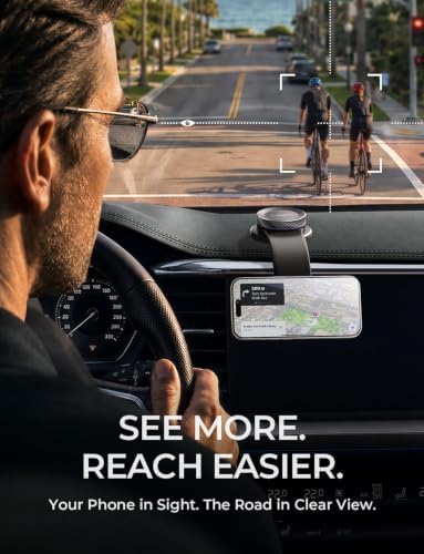 LISEN for MagSafe Car Mount for iPhone 18 Pro Max, Magnetic Phone Holder for Car, Magnetic Car Phone Mount, Suction Phone Mount, 360° Adjustable Memory Alloy Bendable Arm, Car Mount for iPhone 18 17