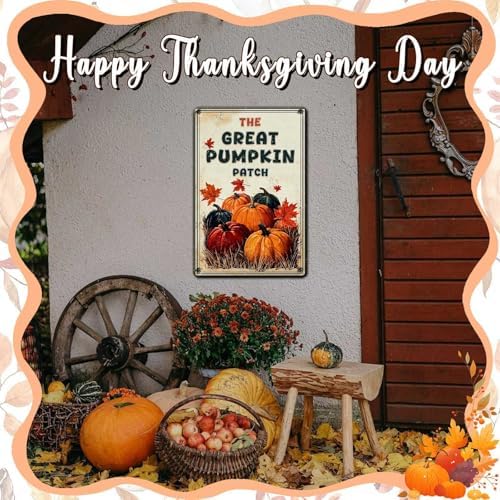 Fall Sign Happy Thanksgiving Vintage Sign The Great Pumpkin Patch 8x12Inch - Image 6