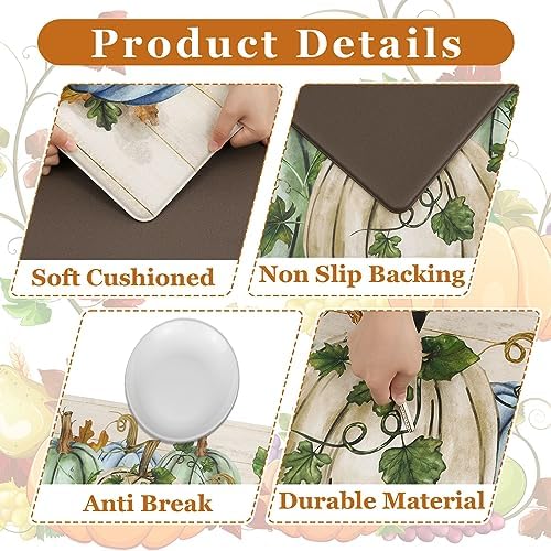 U'Artlines 2Piece Anti Fatigue Fall Kitchen Mats Rug Runner Set Green - Image 3