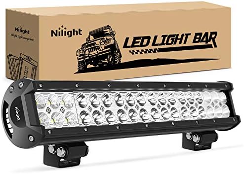 Nilight 60004C-A 17" 108W LED Light Bar, Spot Flood Combo Beam, IP67 Waterproof, Adjustable Mounting Bracket