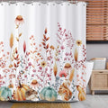 Fall Shower Curtain, Watercolor Autumn Pumpkins Floral Harvest Fruits Animals Thanksgiving Bathroom Curtain Waterproof Fabric Machine Washable with Hooks, 72" Wx72 L by Caheansi