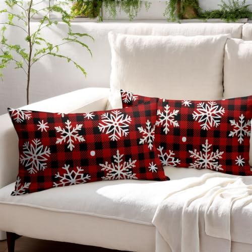 Winter Christmas Snowflake Pillow Covers 12x20 Set of 2 Highly Absorbent - Image 3