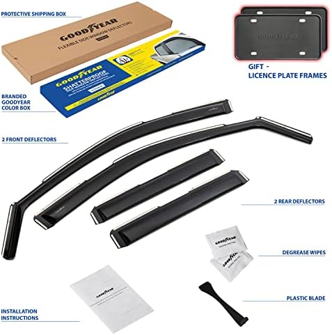 Goodyear Shatterproof in-Channel Window Deflectors for Chevrolet (Chevy) Silverado 1500 2019-2026 Double Cab, Rain Guards, Window Visors for Cars, Vent Deflector, Car Accessories, 4 pcs - GY003416LPf