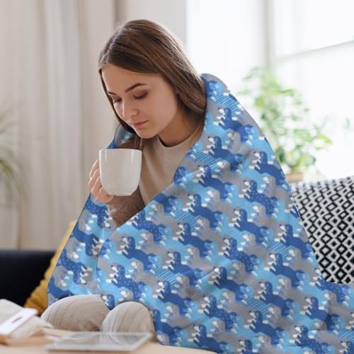 Socira Blue Funny Dachshunds Dog Blanket Throw Blanket Blue Funny Dachshunds Dog Gifts for Women Men Soft Sofa Throws for Travel Camping Bed Home Decor Car Birthday Gift 50"*60"（130 * 150cm） - Image 5