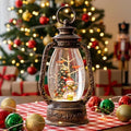 Christmas Snow Globe Lantern Water Glittering Snowman with Christmas Tree, USB Lined/Battery Operated Lighted Lantern for Christmas Festival Decoration Gifts by Qualdout