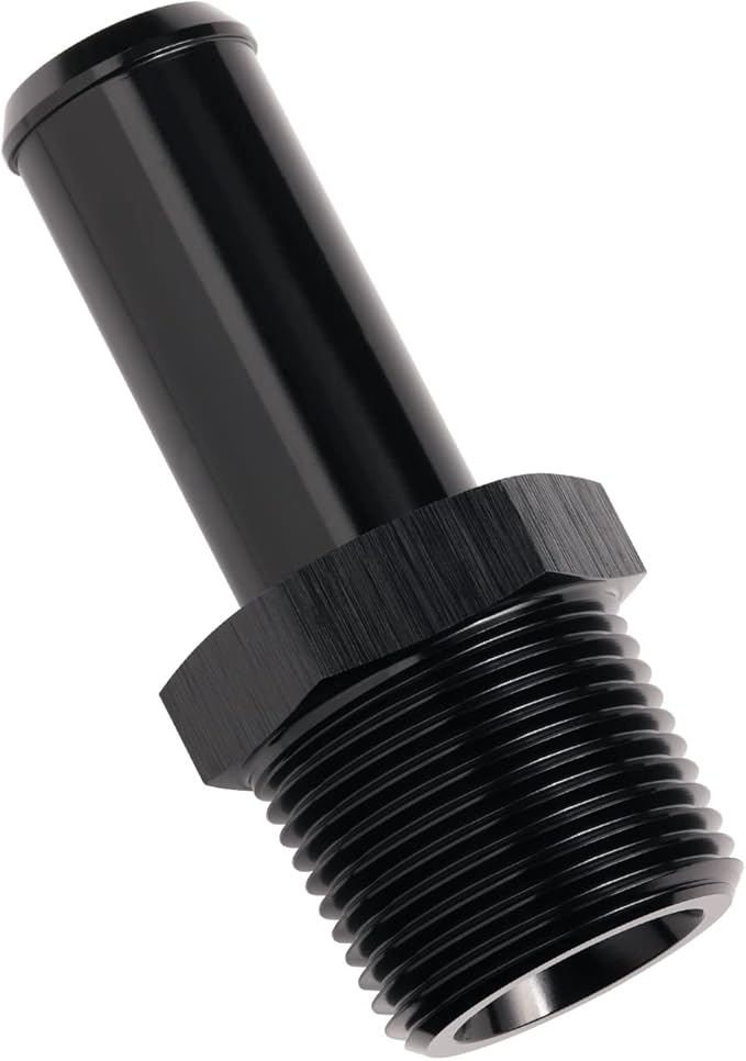 3/4 NPT Male to 3/4" Hose Barb Fitting Adapter Nipple Straight Aluminum Black by Podavelle