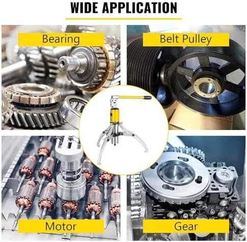 VEVOR Hydraulic Gear Puller, 15 Ton Max. Capacity Hydraulic Puller, 2 or 3 Jaws Bearing Hub Separator, 3.9"- 11.8" Hydraulic Puller Separator Tool for Pulling Hubs, Flanges, Gears, Bearings - Image 7