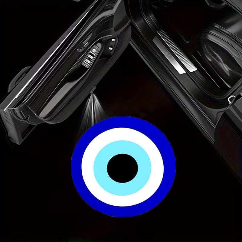 2PCS Blue Eyes Cars Door Logo Projector LED Shadow Light Welcome Lamp