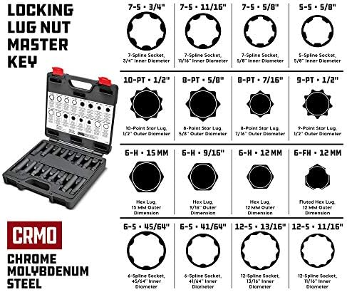 Powerbuilt 16 Pc. Locking Lug Nut Master Key and Removal Tool Set - 647860 - Image 2
