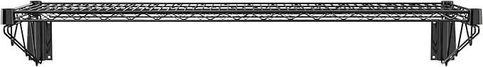 14" x 48" Black Epoxy Wire Wall Mount Shelf - Image 4