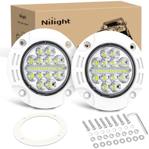 Nilight Flush Mount LED Light Pods 2PCS 5 Inch 36W Spot Flood Combo Beam