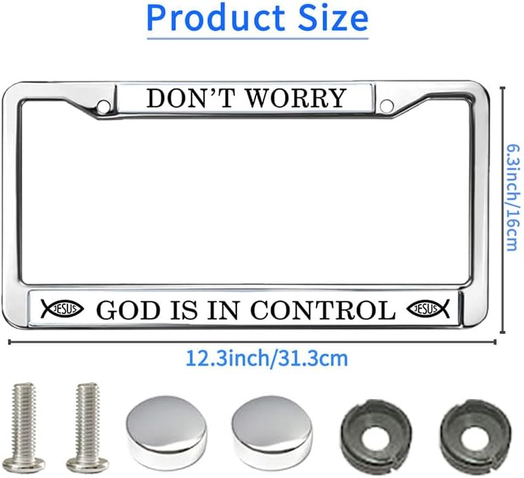 God is in Control Rust-Proof License Plate Frame Jesus Bible Promise License Plate Frame Christian Quote License Plate Frame for Religious People
