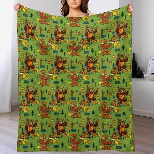 Socira Big Camping Foot Monkey Blanket Throw Blanket Big Camping Foot Monkey Gifts for Women Men Soft Sofa Throws for Travel Camping Bed Home Decor Car Birthday Gift 60"*80"（150 * 200cm） - Image 2