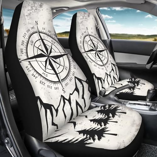 Guidepost Print Auto Seat Covers for Women Men, Soft Car Seat Protector Vehicle Seats Cushion Pad Mat Auto Decorations Accessories for SUV Truck Vans Sedans