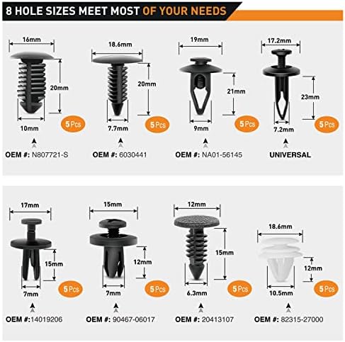 GOOACC 88Pcs Auto Trim Removal Tool and Push Pin Retainer Clip Set - Image 5
